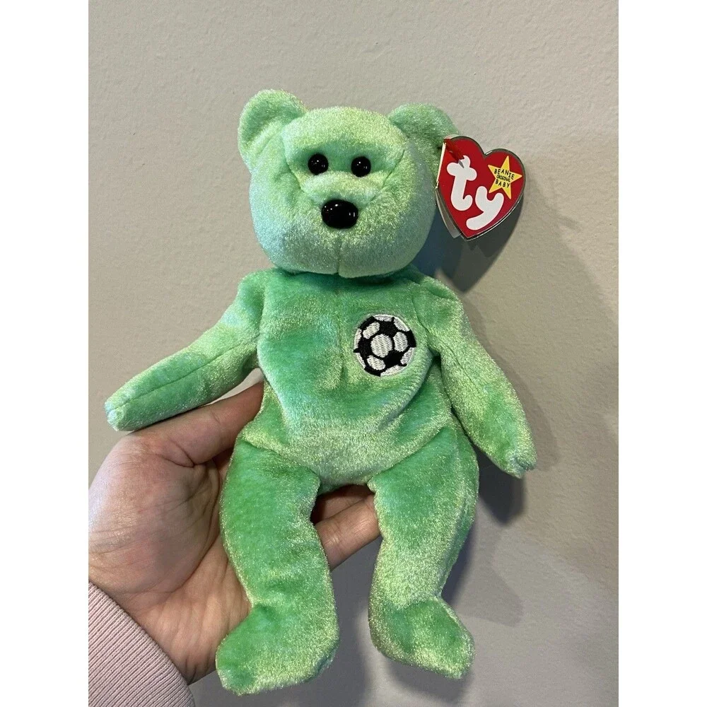 Ty Beanie Baby Kicks the Soccer Bear Push Toy